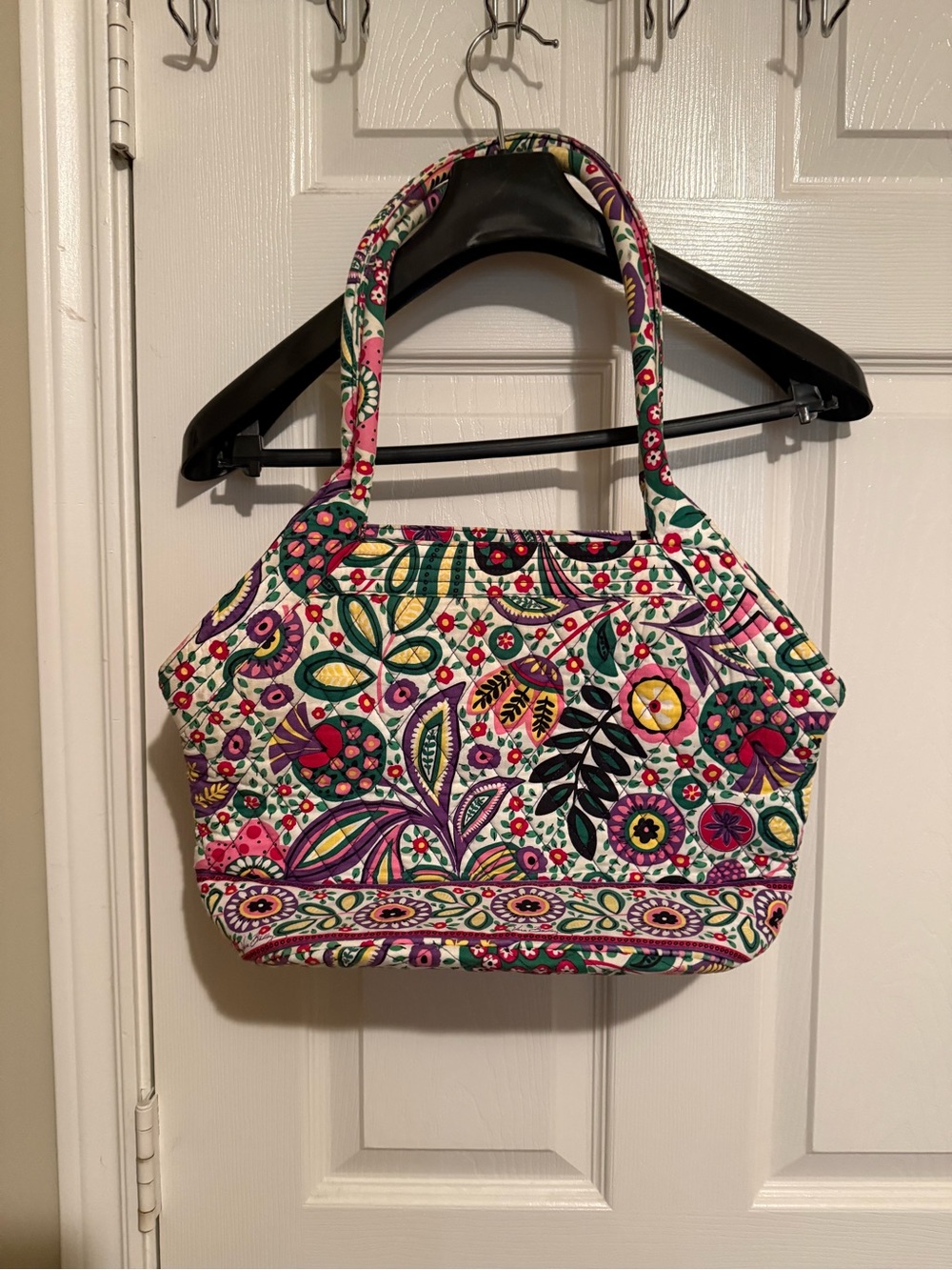 Vera Bradley Multicolor Floral Quilted Shoulder Bag - Pink, Green & Purple